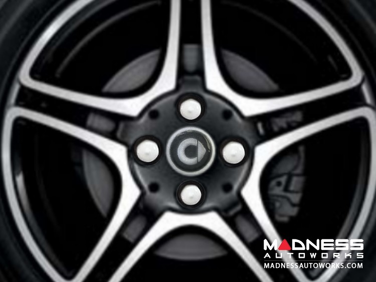 smart fortwo Wheel Bolt Covers 453 model White 17mm (Set of 16)